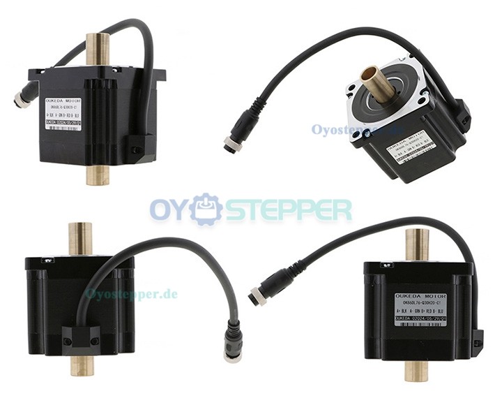 Oukeda NEMA 34 Schrittmotor mit Hohlwelle, Bipolar, 1,8°, 4,5 Nm, 6,0A, 2,1V, Doppelwelle, 4-adrig